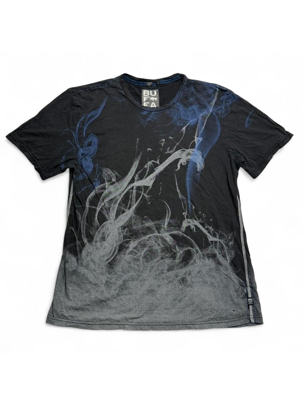 Buffalo David Bitton Graphic T Shirt XL Black Smoke Print